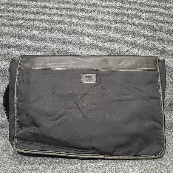 Vtg‎ COACH Black Leather/ Nylon Men's Briefcase Messenger Bag - Picture 7 of 14